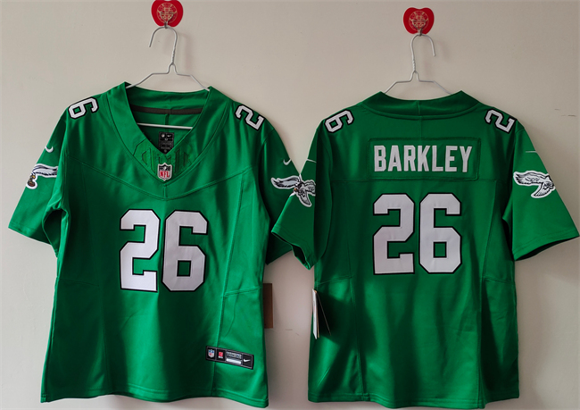 Women's Green Philadelphia Eagles #26 Saquon Barkley Kelly F.U.S.E. Vapor Untouchable Limited Stitched Football Jersey(Run Small)
